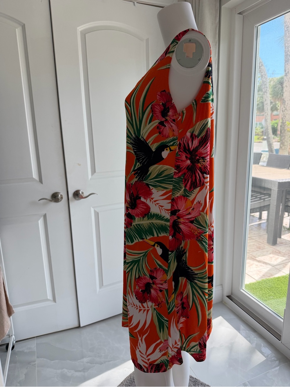 Jostar Orange Tropical Floral Dress - Picture 2 of 4